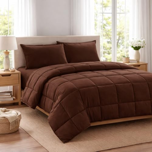 Bhoomi Impex Xtra Lightweight Summer Comforter for Single Bed | 100 GSM Ac Dohar Super Soft | Duvets | Soft Microfiber Fabric (100 GSM, Chocolate) - Image 1