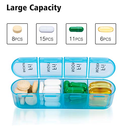 Daviky Pill Organizer 4 Times a Day - Pill Box 7 Day, Large Weekly Medicine Pill Organizer for Travel with Removable Individual Containers, Pill Case to Hold Daily Vitamins, Supplements and Medication - Image 2