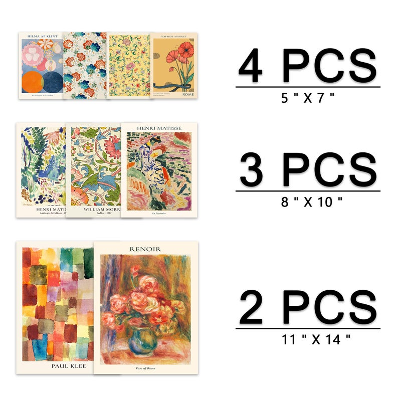 KONGSY Colorful Eclectic Wall Art Poster Prints,Set of 9 Abstract Wall Decor for Dorm Bedroom,Trendy Aesthetic Pictures for Teens Boys Girls, Maximalist Posters Wall Decorations - Image 2