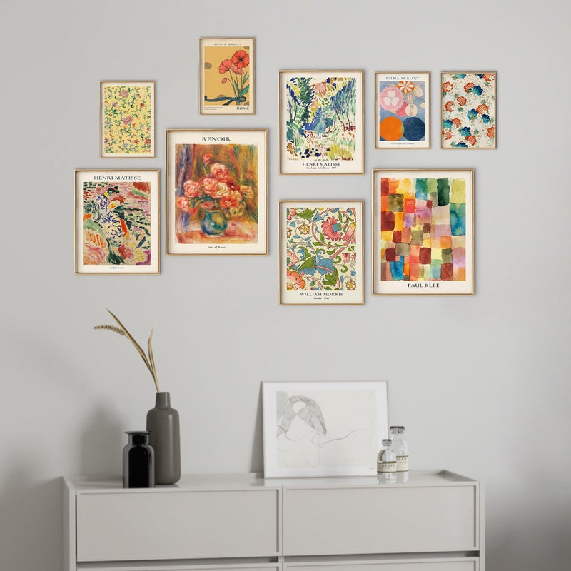 KONGSY Colorful Eclectic Wall Art Poster Prints,Set of 9 Abstract Wall Decor for Dorm Bedroom,Trendy Aesthetic Pictures for Teens Boys Girls, Maximalist Posters Wall Decorations - Image 4
