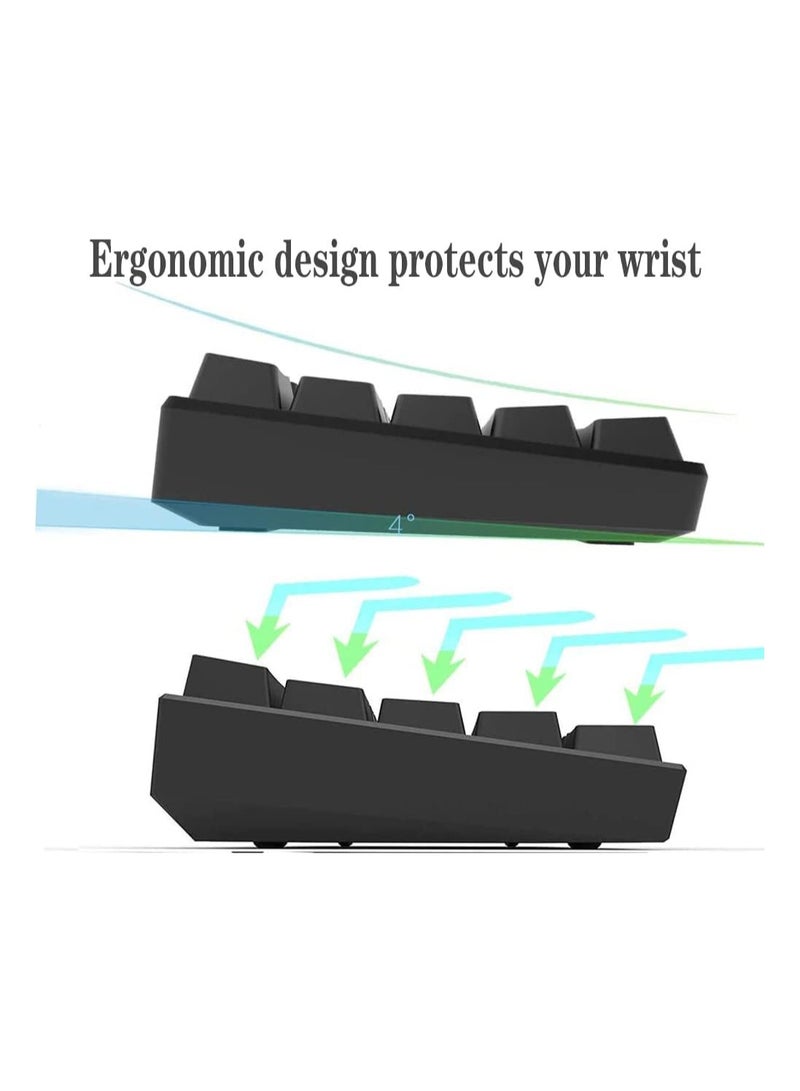 كاست ويف لوحة مفاتيح سلكية للألعاب 61 مفتاحًا، لوحة مفاتيح صغيرة مدمجة للغاية بإضاءة خلفية RGB - Image 4
