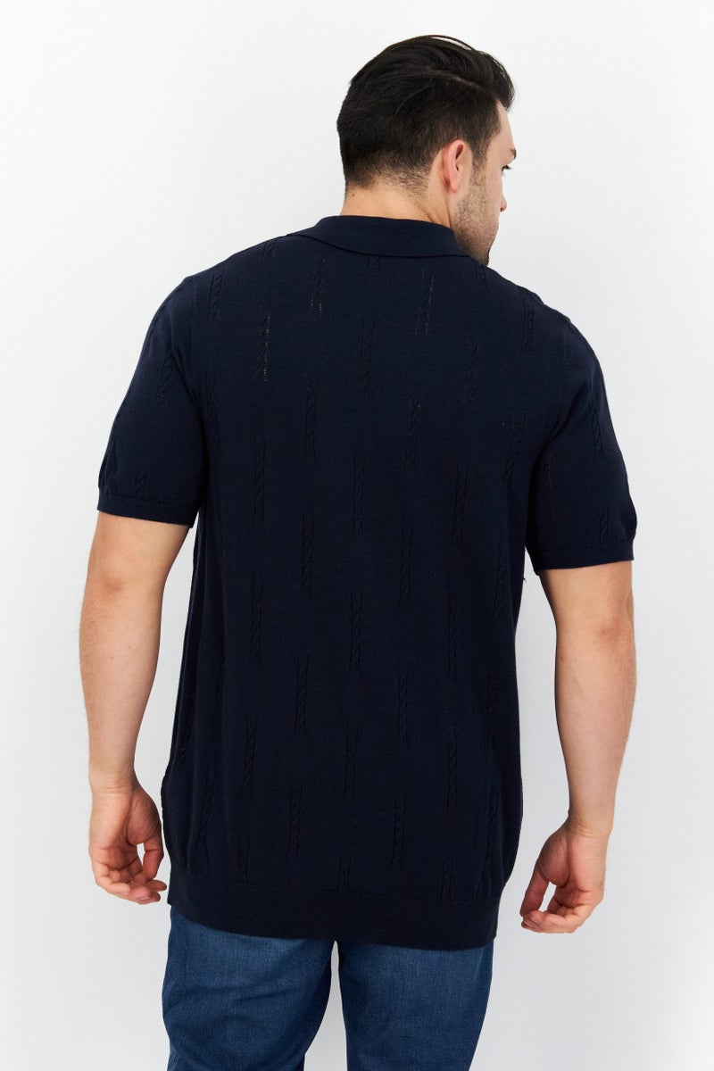 Lyle & Scott تي شيرت بولو رجالي بقصة منتظمة بأكمام قصيرة بشعار العلامة التجارية، كحلي - Image 2