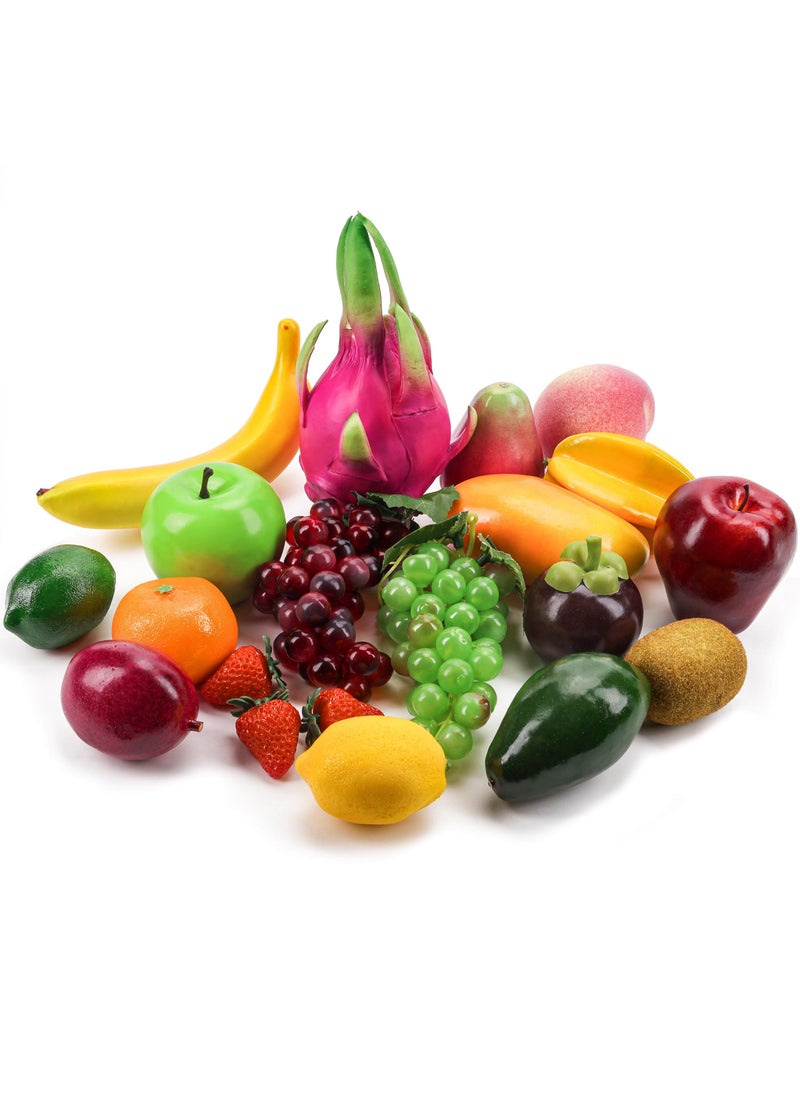 Toopify Toopify 20 Pcs Artificial Fruits Pack  Fake Fruits for Home Decor  Simulation Fruit Set  Party Chirstmas Decortion  - Image 1