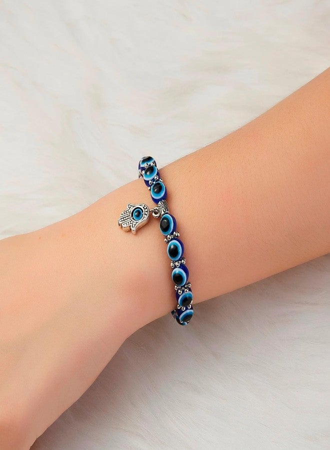 Thrillz Evil Eye Bracelet For Women Buddha Hand Wristband Silver Beads Charm Evil Eye Bracelets For Women Girls Love Gifts Jewellery - Image 4