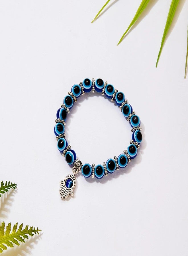 Thrillz Evil Eye Bracelet For Women Buddha Hand Wristband Silver Beads Charm Evil Eye Bracelets For Women Girls Love Gifts Jewellery - Image 3