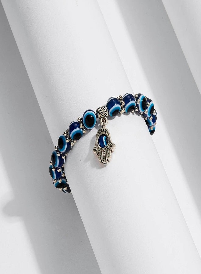Thrillz Evil Eye Bracelet For Women Buddha Hand Wristband Silver Beads Charm Evil Eye Bracelets For Women Girls Love Gifts Jewellery - Image 5