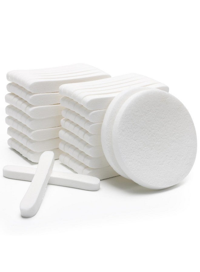 لوكسيف إسفنجة الوجه المضغوطة S، إسفنجة تنظيف الوجه Luxiv لخبراء التجميل، إسفنجة مكياج مضغوطة، إسفنجة غسيل وجه مستديرة للنساء، إسفنجة إزالة التقشير المضغوطة (أبيض) - Image 1