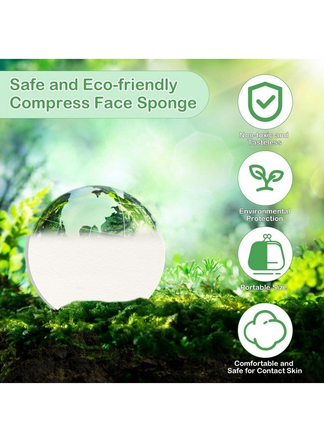 لوكسيف إسفنجة الوجه المضغوطة S، إسفنجة تنظيف الوجه Luxiv لخبراء التجميل، إسفنجة مكياج مضغوطة، إسفنجة غسيل وجه مستديرة للنساء، إسفنجة إزالة التقشير المضغوطة (أبيض) - Image 3