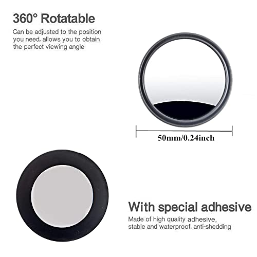 MARLBSTON 2 pcs Blind Spot Mirrors, 2" Round HD Glass Convex 360° Wide Angle Side Rear View Mirror with ABS Housing for Cars SUV and Trucks, Black, Pack of 2 - Image 3