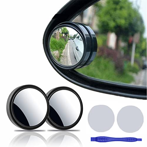 MARLBSTON 2 pcs Blind Spot Mirrors, 2" Round HD Glass Convex 360° Wide Angle Side Rear View Mirror with ABS Housing for Cars SUV and Trucks, Black, Pack of 2 - Image 1