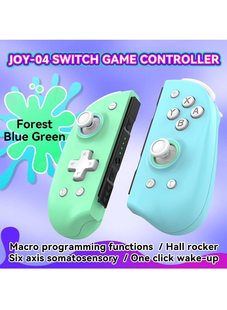 Switch Joy-Con Controller JOY-04: Macro Programming, Gyroscope, Dual Vibration, Turbo Mode, and Ergonomic Design (Blue & Green) - Image 2