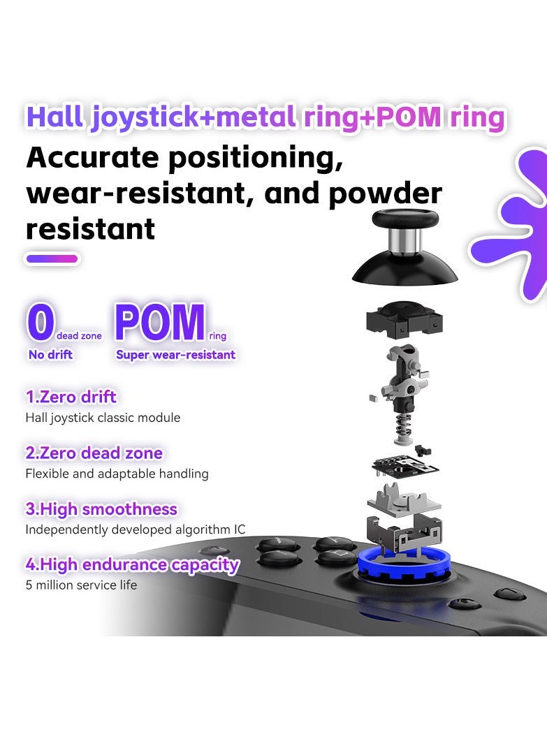Switch Joy-Con Controller JOY-04: Macro Programming, Gyroscope, Dual Vibration, Turbo Mode, and Ergonomic Design (Blue & Green) - Image 3