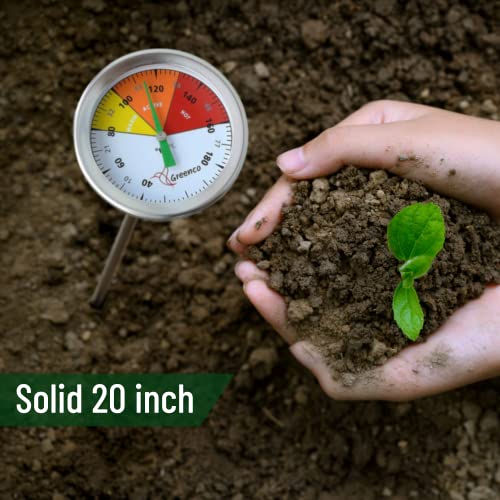 Greenco Compost Soil Thermometer by Greenco, Stainless Steel, Celsius and Fahrenheit Temperature Dial, 20 inch Stem - Image 5