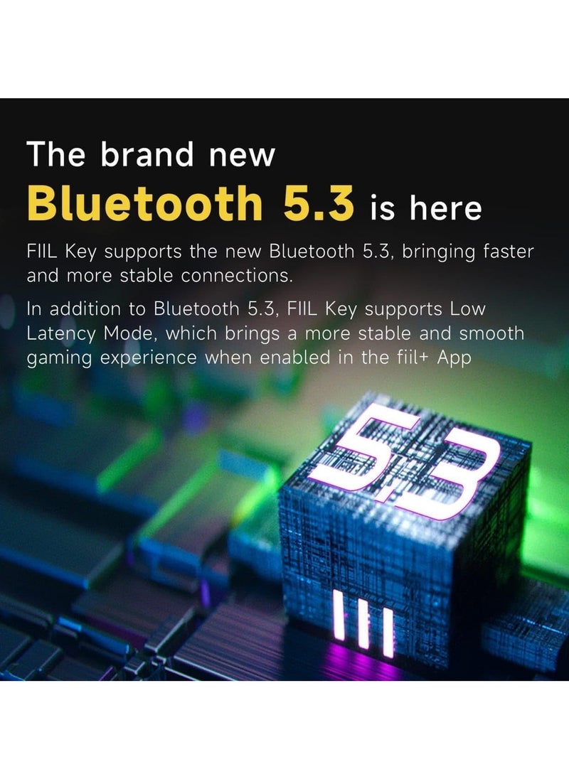 FIIL - FIIL CC Key ENC Dual Mic Fast Connection Wireless Earphones Noise Canceling Bluetooth 5.3 Support Dual Device Switching for Android Music and Game Black (English Updated Version) - Image 1
