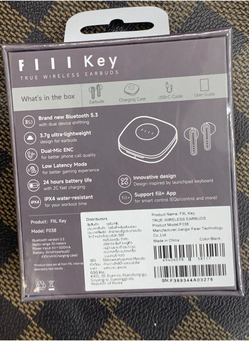 FIIL - FIIL CC Key ENC Dual Mic Fast Connection Wireless Earphones Noise Canceling Bluetooth 5.3 Support Dual Device Switching for Android Music and Game Black (English Updated Version) - Image 1