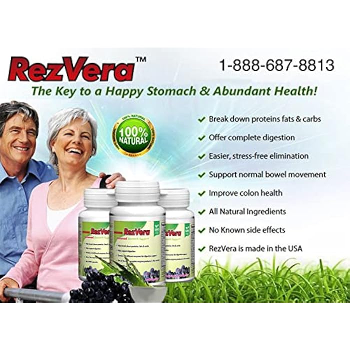 RezVera #1 Best All Natural Digestive Supplement for IBS Irritable Bowel Syndrome Stomach Bloating Gas Diarrhea Heartburn Acid Reflux Constipation Indigestion - RezVera 90 Capsules - Image 4
