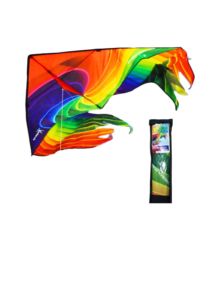 SHAPE UP Shapeup Rainbow Beach Kite for Kids & Adults, Kites for Beginner with 1 Strong Kite String with Winder Handle, Easy-To-Fly Lightweight Sport & Outdoor Toys Great for All Ages - Modern Rainbow  - Image 1