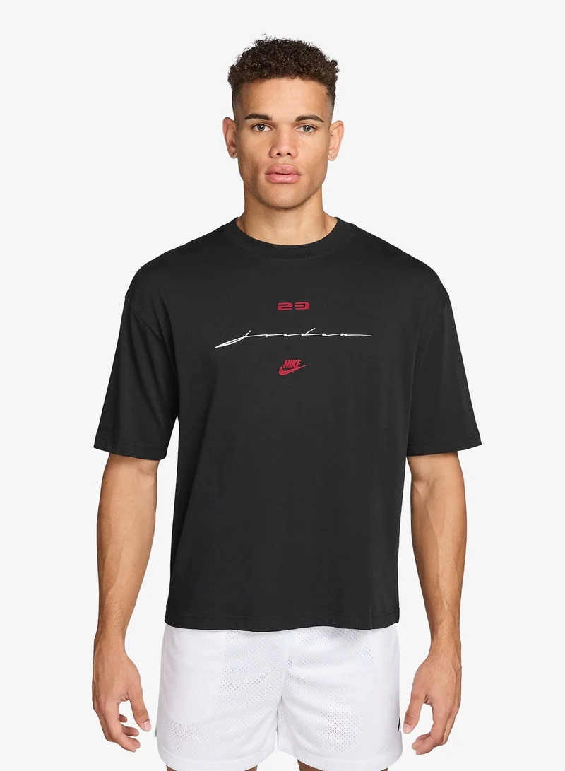 Jordan Facey Script Jordan Jordan Flight Script Boxy T-Shirt for Men | Best Price KSA
