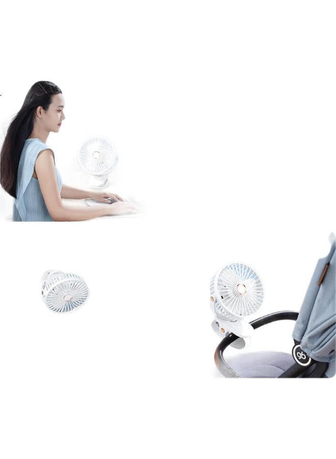 Kumeng Small Fan, Desktop Mini Cooling Air Conditioner, Quiet Usb Rechargeable Clip Fan, Wall-Mounted, For Dormitory, Bedside, Desktop, Bedroom, Office Use - Image 1