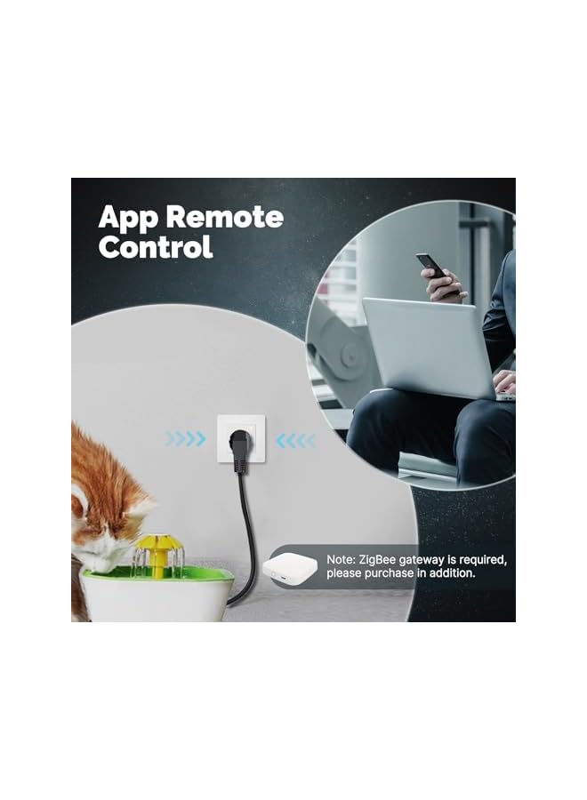 promass ZigBee Smart Plug, UK Standard Tuya Smart Socket, Alexa/Google Home Voice Control, Energy Monitoring, Timing, ZigBee Signal Repeater, Requires ZigBee Hub - Grey - Image 3