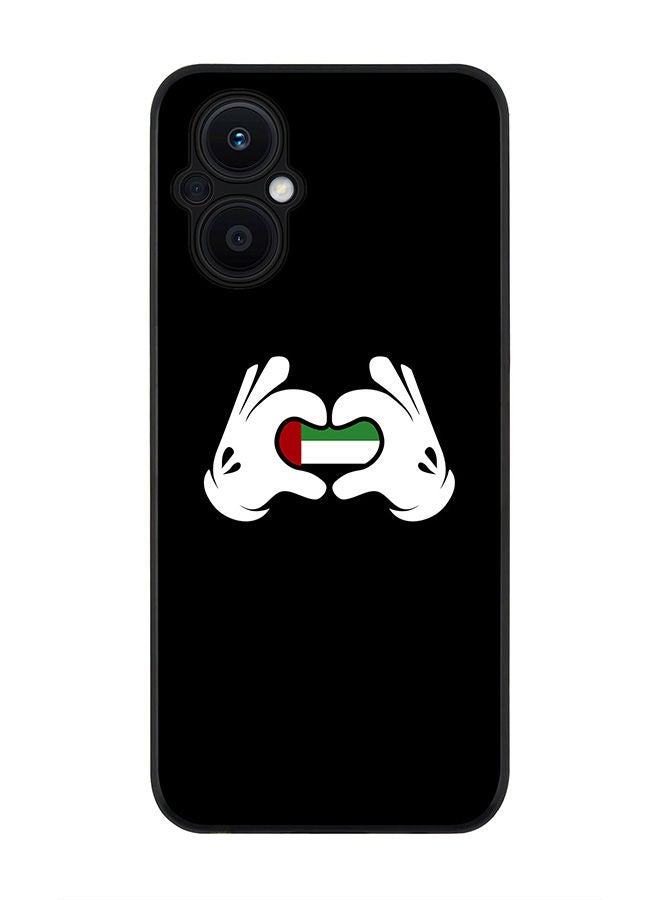 Stylizedd Rugged Black edge case for Oppo Reno7 Z  Slim fit Soft Case Flexible Rubber Edges Anti Drop TPU Gel Thin Cover - Emarati Love - Image 1