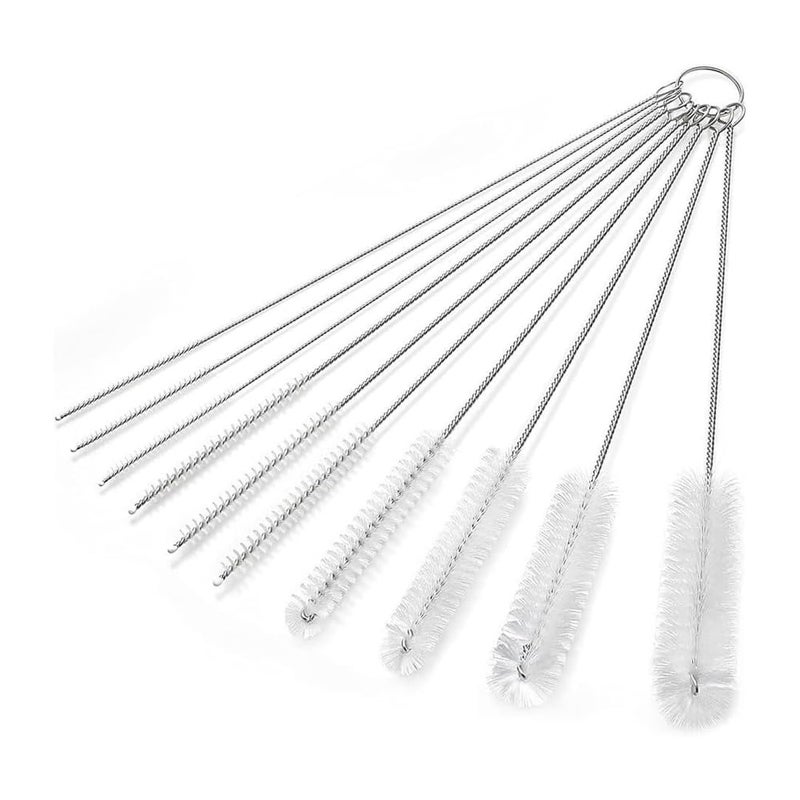 Deraweey Straw Cleaner Brushes Sets, 10 Pieces 8.2 Inch Bottle Cleaning Brush and Nylon Tube Brush Brush Kit for Sippy Cup, Tumbler, Water Bottle, Drinking Straw - Image 1
