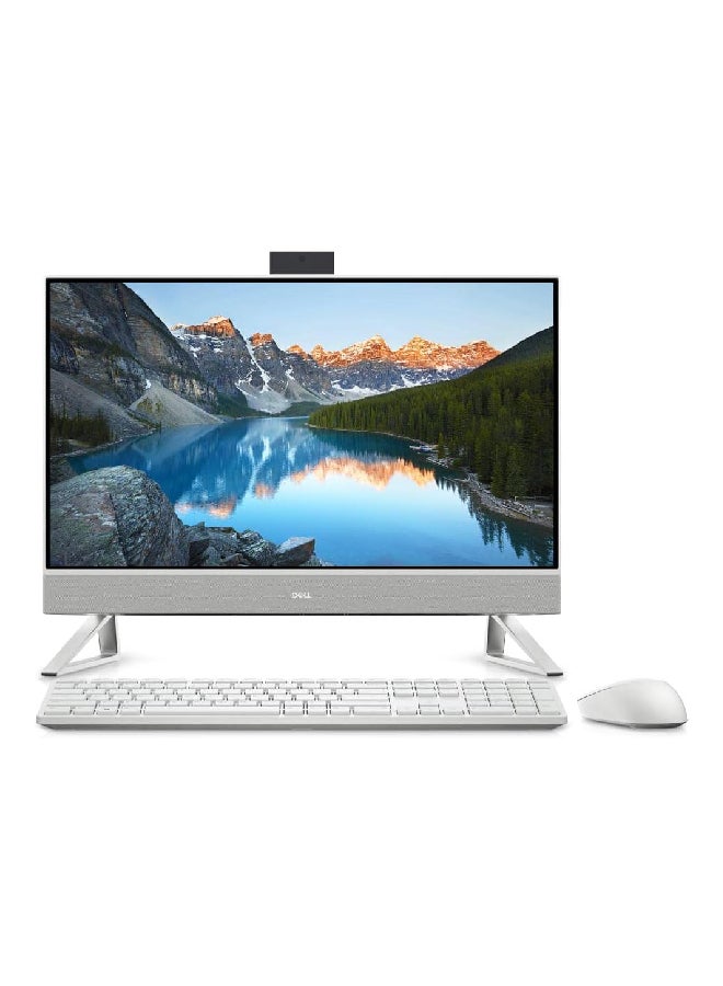 ديل جهاز كمبيوتر مكتبي متكامل Inspiron 5410 بشاشة 23.8 بوصة، معالج Core i5-1235U، ذاكرة وصول عشوائي 8 جيجابايت، قرص SSD بسعة 256 جيجابايت + قرص HDD بسعة 1 تيرابايت، نظام التشغيل Windows 11 Home، بطاقة رسومات Nvidia GeForce بسعة 2 جيجابايت، لون فضي إنجليزي اللغة الإنجليزية فضى - Image 1