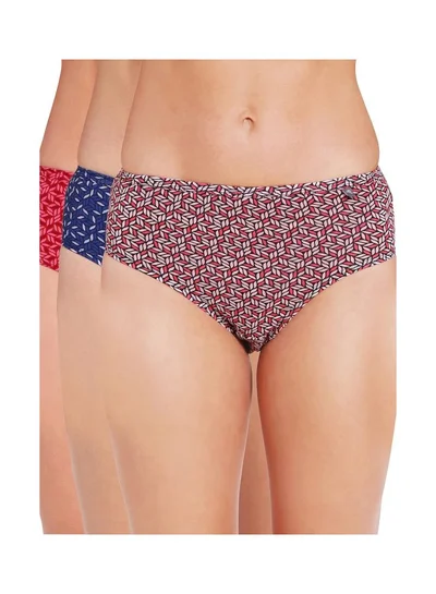 JOCKEY Jockey 1406 Women High Coverage Super Combed Cotton Mid Waist Hipster with Concealed Waistband and StayFresh Treatment Pack of 3