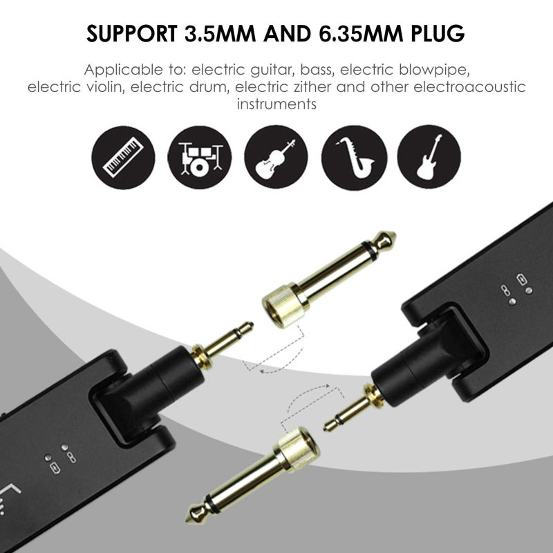 SKYFOX M-VAVE WP-8 Wireless Transmission System 2.4G Rechargeable Electric Guitar Receiver & Transmitter Built-in Battery 3.5mm & 6.35mm Plug for Guitar Bass - Image 5