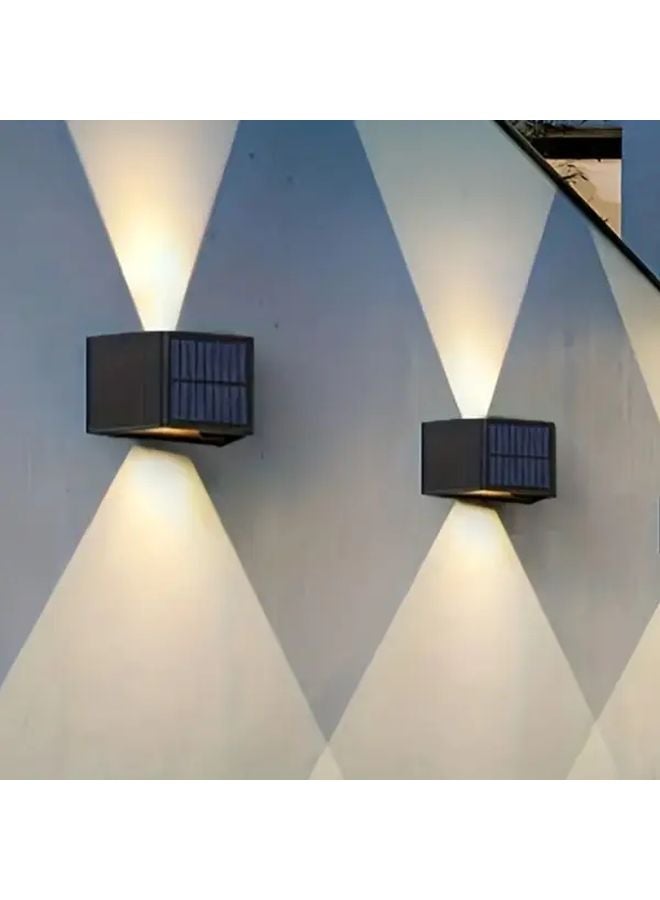 2pcs Solar Motion Sensor Outdoor Wall Lights Auto On Off NJ8032 White Light - Image 3