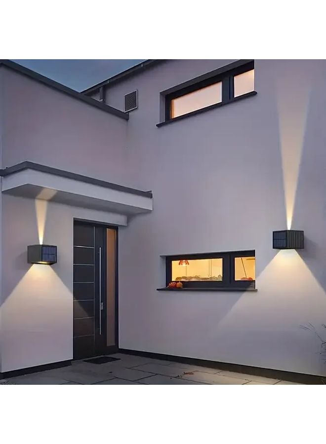 2pcs Solar Motion Sensor Outdoor Wall Lights Auto On Off NJ8032 White Light - Image 2