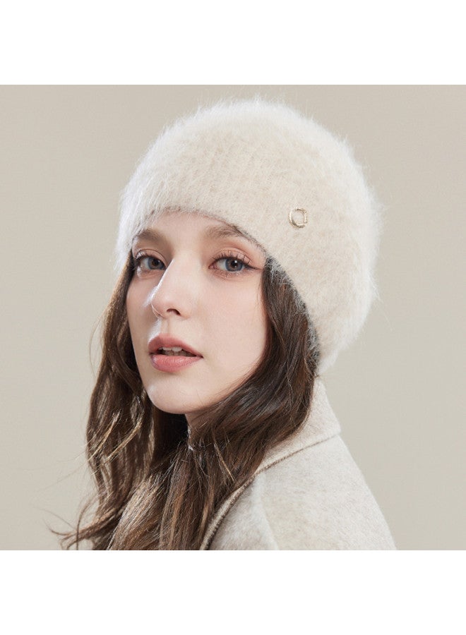 JIUMU Women's Winter Fashion Versatile Warm Knitted Beanie, Ladies Autumn Winter Slimming Face Knitted Hat, Winter Hat - Image 2