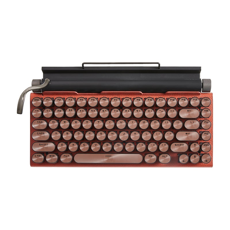 Metal Round Cap Punk Mechanical Keyboard Wireless Retro Orange (Foil)