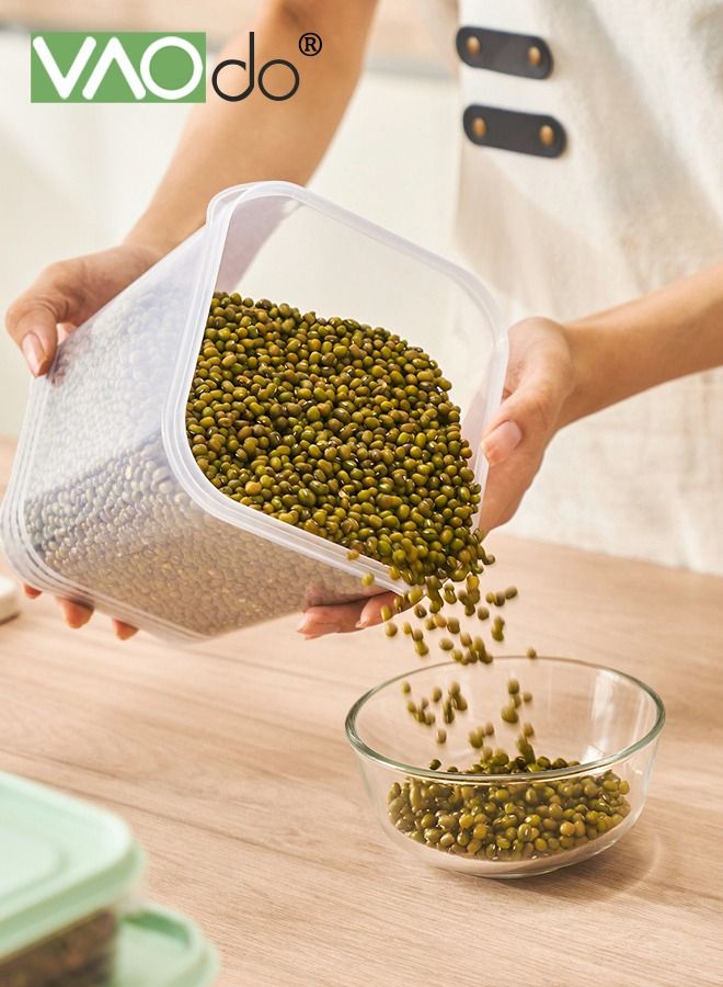 فاو دو 17 قطعة  محكم حاوية تخزين المواد الغذائية مجموعة BPA الحرة واضحة من البلاستيك المطبخ والمخزن منظمة علب تخزين المواد الغذائية مربع الأخضر - Image 5