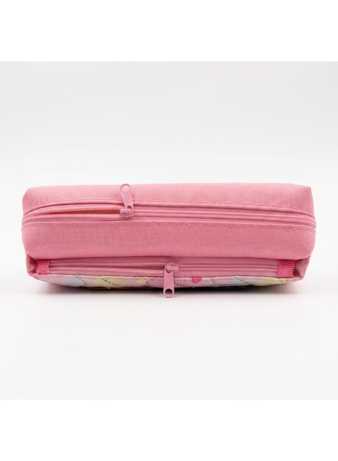 Multi-Compartment Quilted Pencil Case with 3D Guitar Patch Multicolour 1 Piece HA-6818 - Image 2