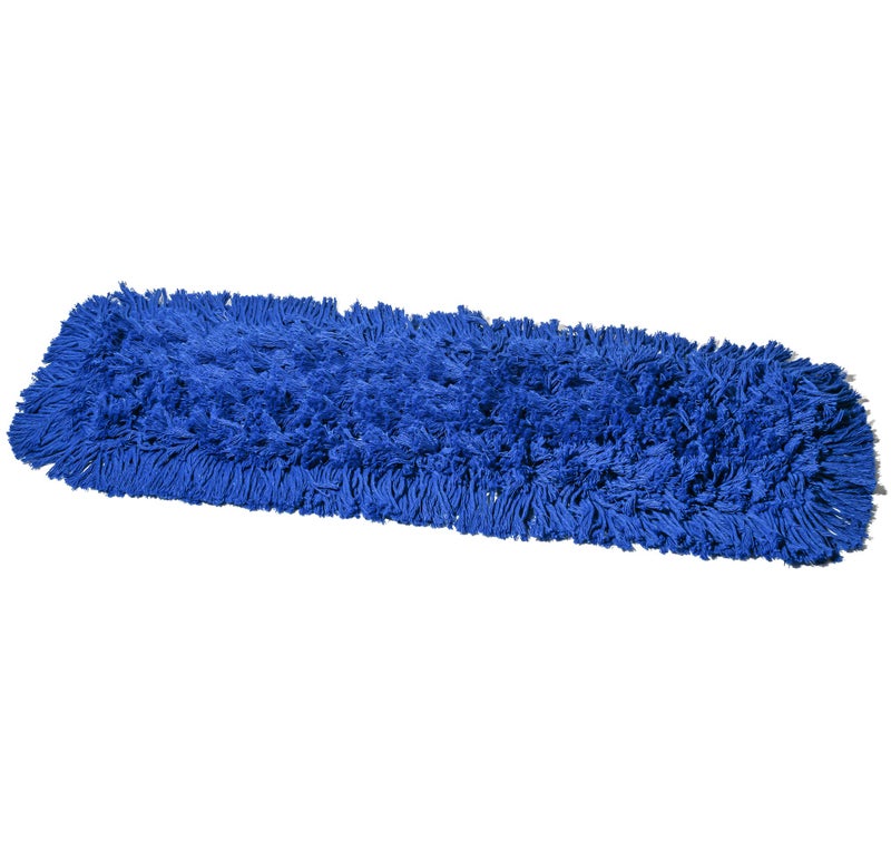 Tidy Tools Commercial Dust Mop Replacement Head 24 x 5 in Cotton Nylon Reusable Mop Head Industrial Dust Mop Refill for Floor Cleaning Janitorial Supplies Blue