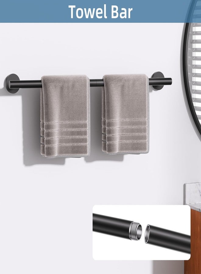 soaez 10 Pieces Matte Black Towel Bar Set, Black Bathroom Hardware Set Toilet Paper Holder Towle Racks for Bathroom Upgraded Stainless Steel Bathroom Towel Holder Set Bathroom Accessories - Image 2