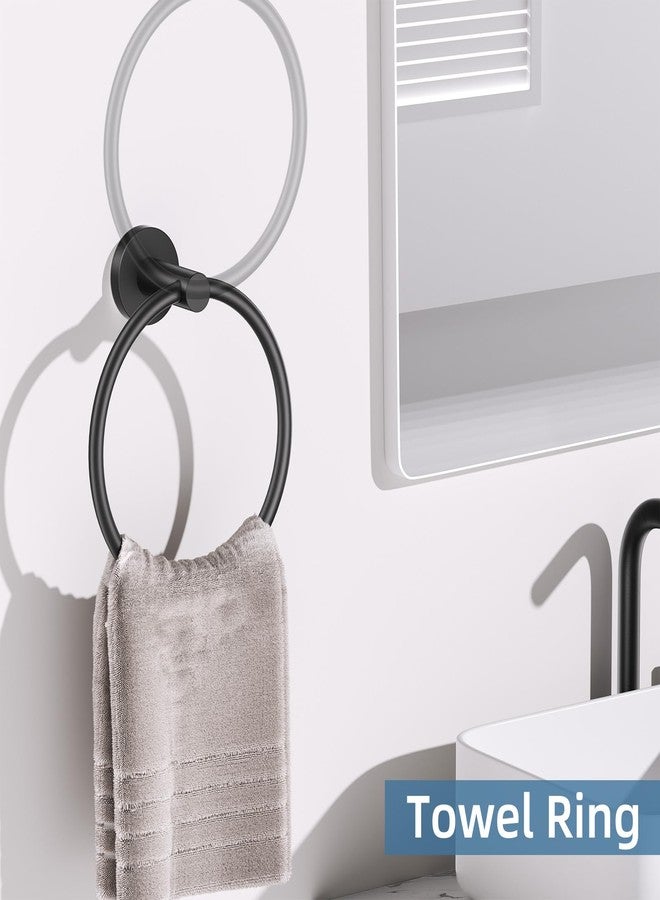 soaez 10 Pieces Matte Black Towel Bar Set, Black Bathroom Hardware Set Toilet Paper Holder Towle Racks for Bathroom Upgraded Stainless Steel Bathroom Towel Holder Set Bathroom Accessories - Image 3