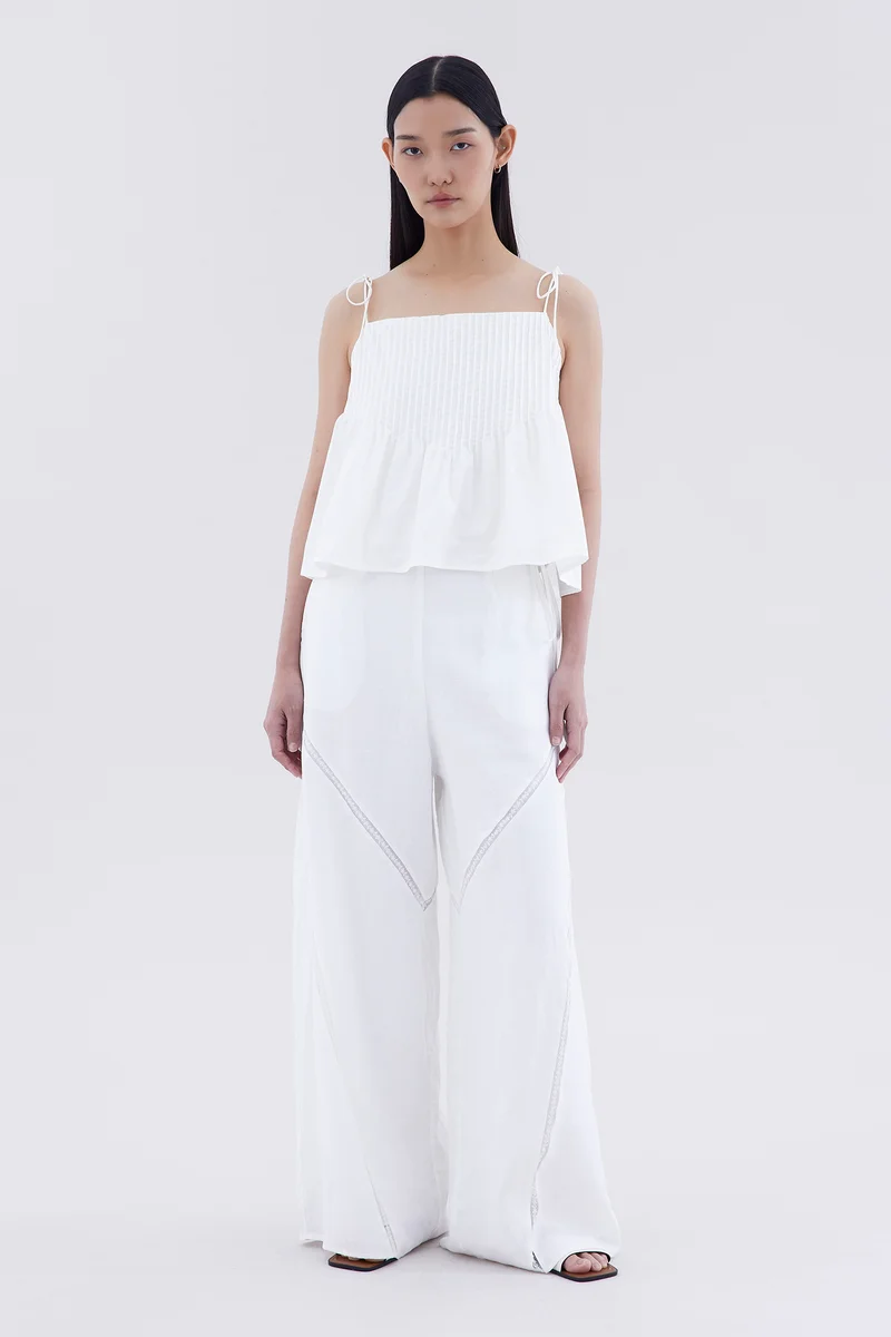 The Editor's Market Lacqua Lace-Trim Panelled Pants