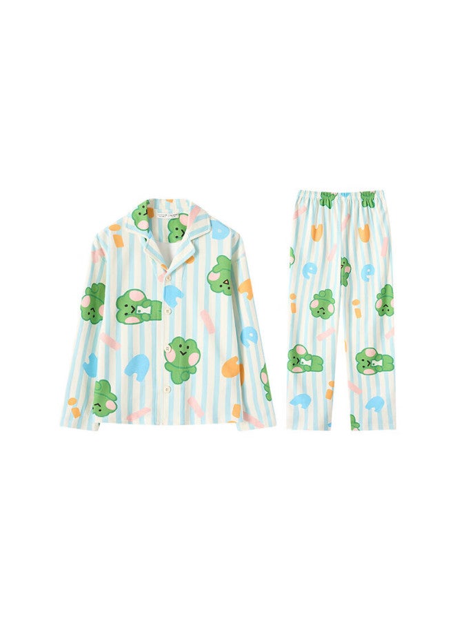 Fenton Fenteng Boys' Brown Bear Cotton Striped Pajamas For Kids, Genuine Early Autumn Big Kids Home Wear Q9fj257390078 - Image 4