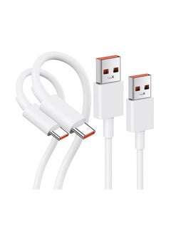 Generic 2 حزم كابل شاحن USB C 1 متر لـ Xiaomi 13T Pro، كابل شاحن سريع 120 واط 3A، 67 واط كابل شحن توربو نوع C كابل لـ Redmi Note12 Pro 1110 Pro POCO X6 X6 Pro M6 Xiaomi 13 Pro 13 12T Pro 12  - Image 2