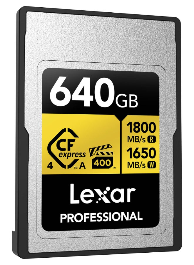 Lexar 640GB Professional GOLD CFexpress 4.0 Type A Memory Card - Image 2