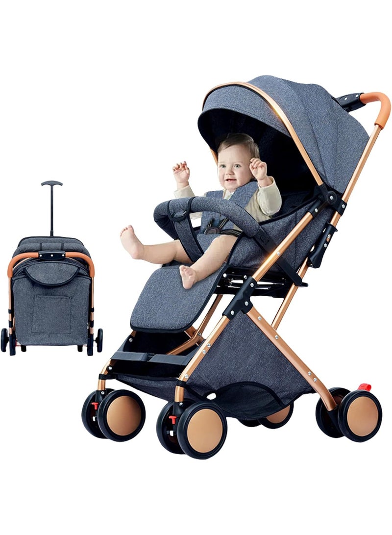 Lightweight Travel Stroller, Compact Toddler Travel Stroller, Easy to Fold, Baby Stroller with Adjustable Cannopy & 5 Point Safety Harness, Pushchair for Baby 0-36 months - Image 1