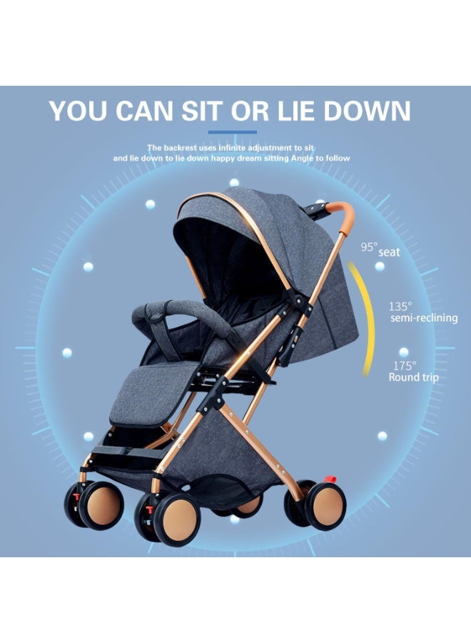 Lightweight Travel Stroller, Compact Toddler Travel Stroller, Easy to Fold, Baby Stroller with Adjustable Cannopy & 5 Point Safety Harness, Pushchair for Baby 0-36 months - Image 3