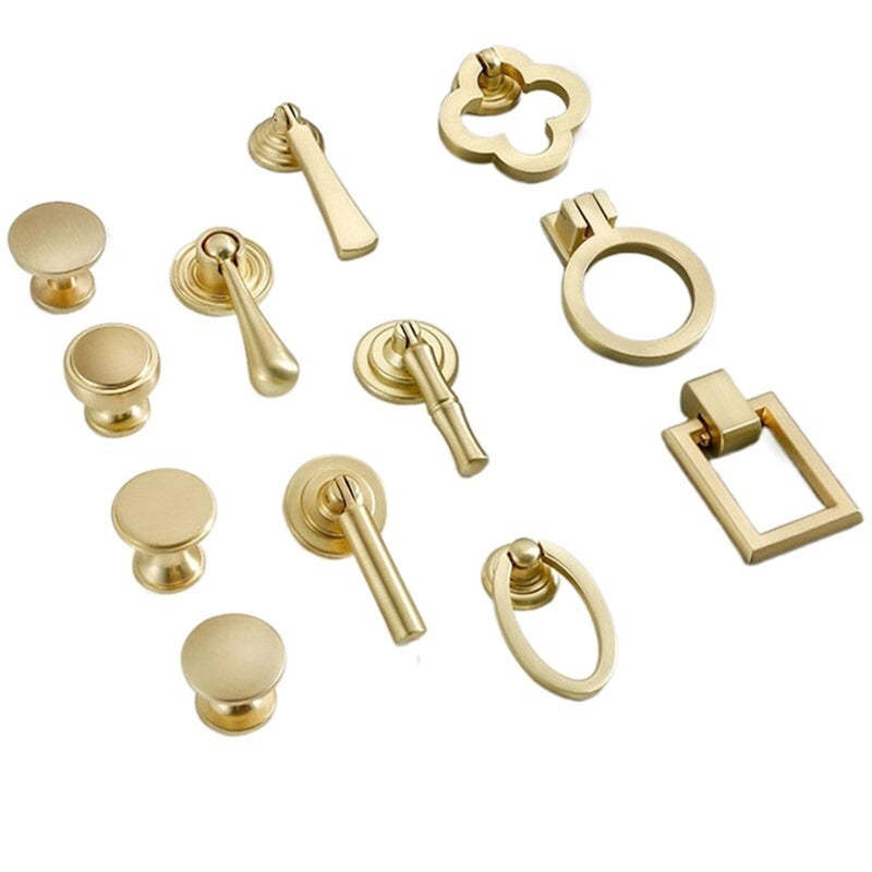 Vintage Gold Cabinet Pulls Solid Zinc Alloy Kitchen Cupboard Drawer Knobs Color 2219 - Image 2