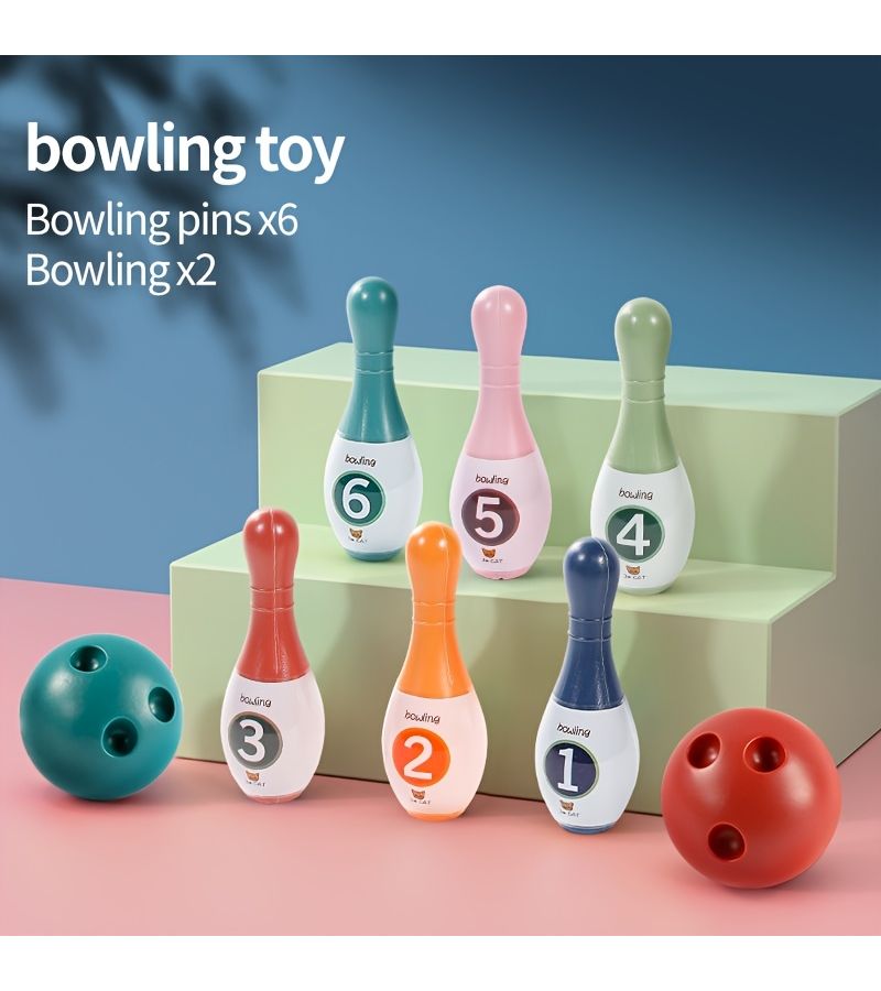 Bowling Toy Set Indoor Outdoor Fun Family Sport Gift for Boys Girls - Image 3