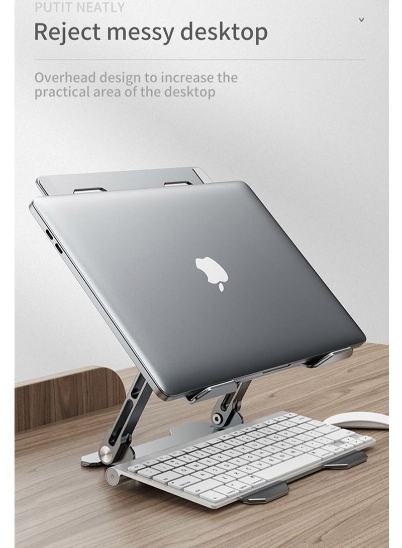 بلو أوشن حامل كمبيوتر محمول قابل للتعديل من Blue Ocean ، حامل كمبيوتر محمول محمول ، حامل كمبيوتر محمول من الألومنيوم للمكتب قابل للطي ، حامل كمبيوتر محمول مريح لجهاز MacBook Air Pro و Dell XPS و HP (10-17.5 '' - Image 3