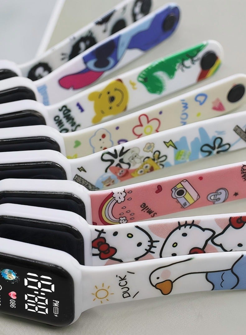 Changer 4 Pcs Kids' Square Water Resistant Silicone Digital Watch - Image 2