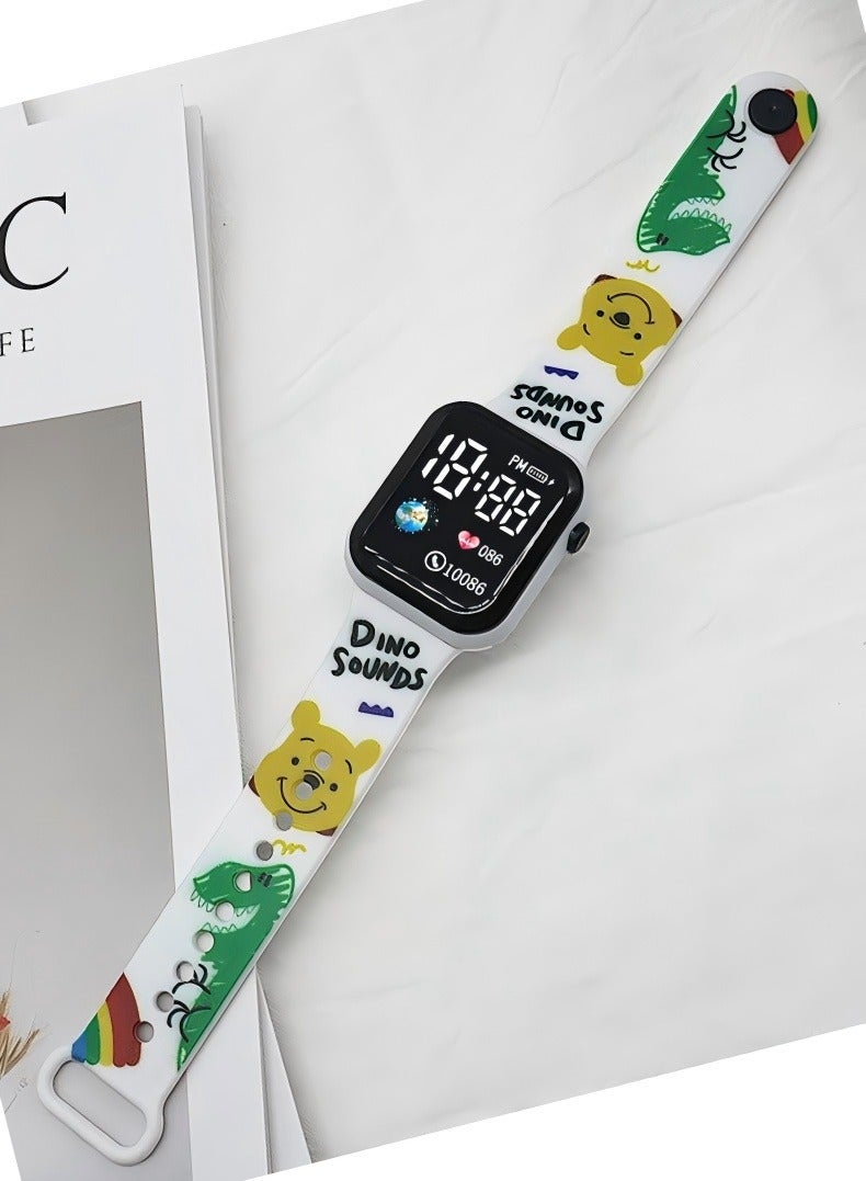 Changer 4 Pcs Kids' Square Water Resistant Silicone Digital Watch - Image 4