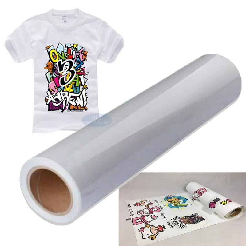 TigerHoo Heat Press Transfer Printable and Cutting PU Vinyl Film MatteWhite 24x50ftroll for All Color TShirtit is Suitable for ecoSolventLatexUV Inkjet Printers